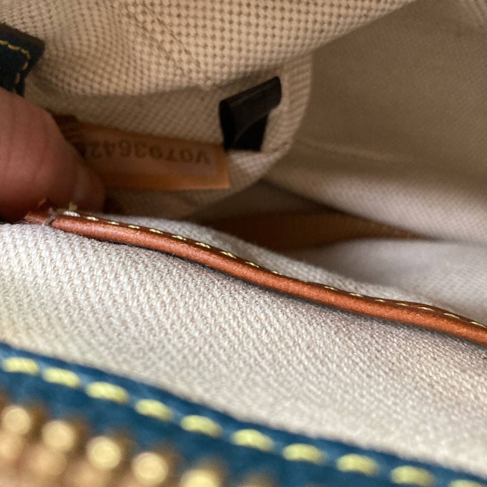 Dooney & Bourke domed Blue and Tan Crossbody Bag - Picture 7 of 9